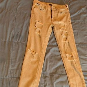 urban outfitters Distress Mid Wash Skinny Jeans